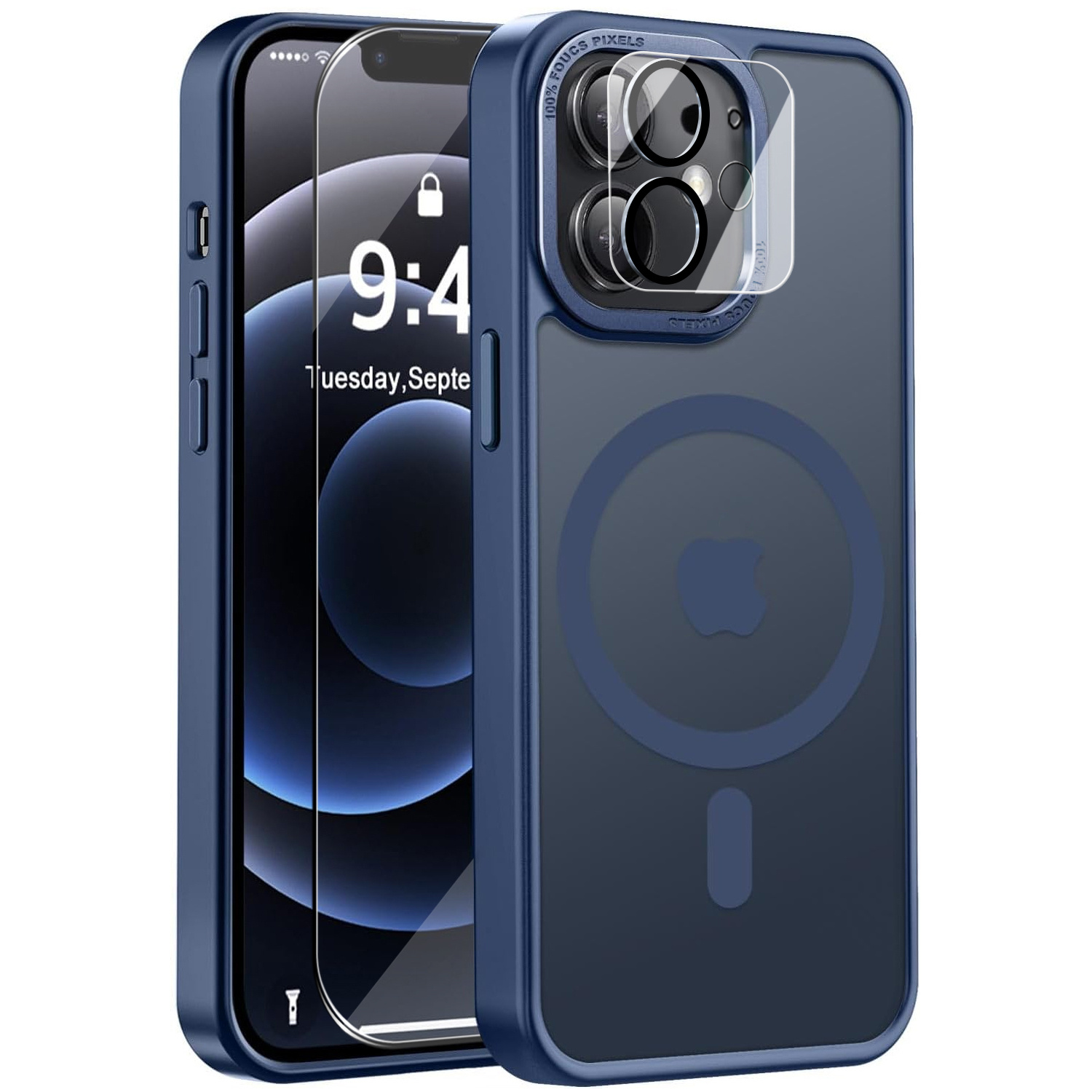 Etui za telefon - 3 [1 etui za telefon + 1 HD zaščita zaslona + 1 zaščita leče kamere] Etui za telefon: Magnetna zasnova za Iphone 11 17E/16E 17