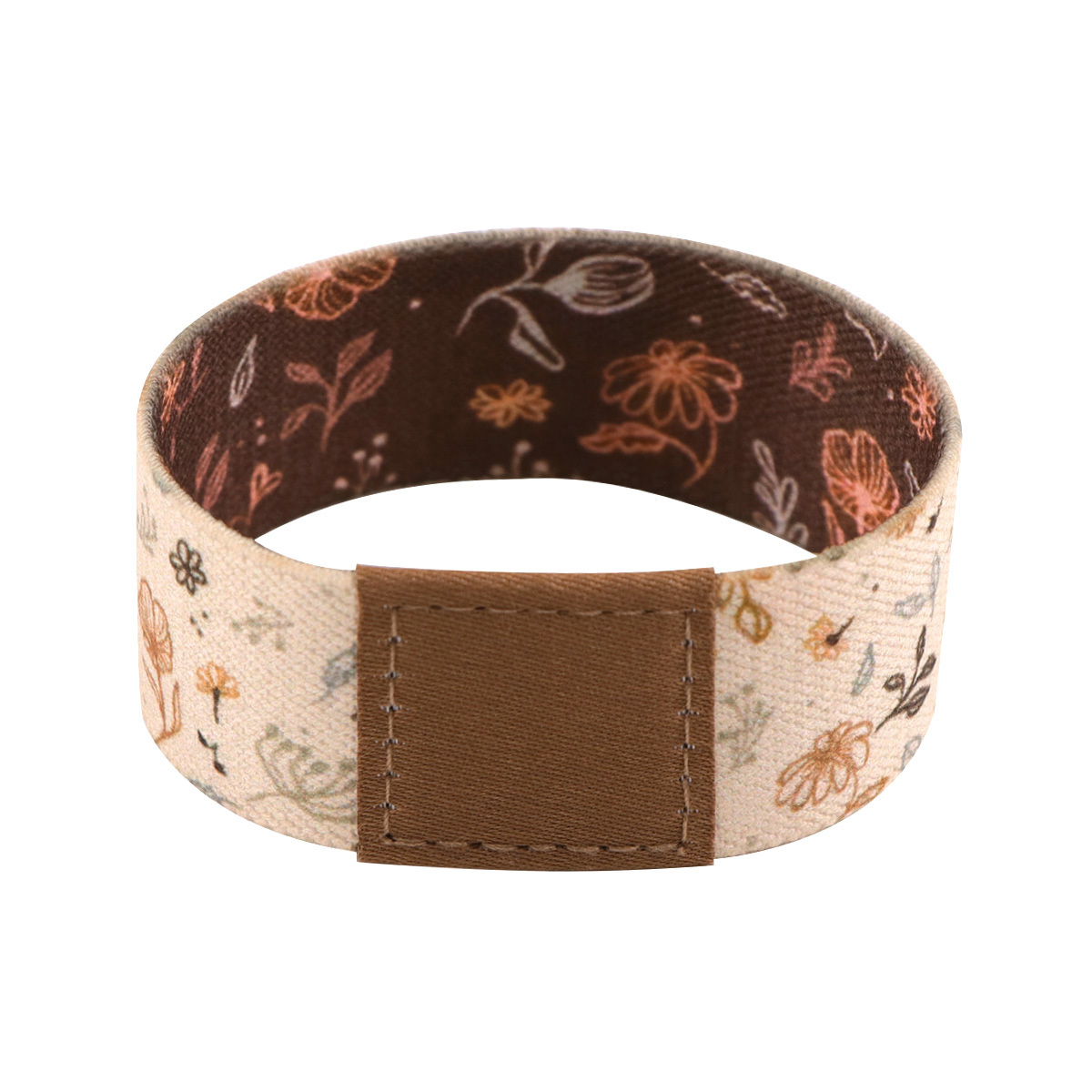 1pc Chic Floral Elastic Wristband For Women, Elastic Polyester Fabric, Daily Occasion, Cute Bangles
