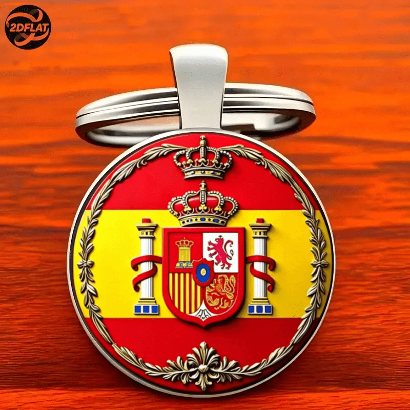TEMU Llavero de lujo 2D con temática española, exquisito de corona y león, decoración de moda para bolsos y llaves de coche, ideal para Navidad,