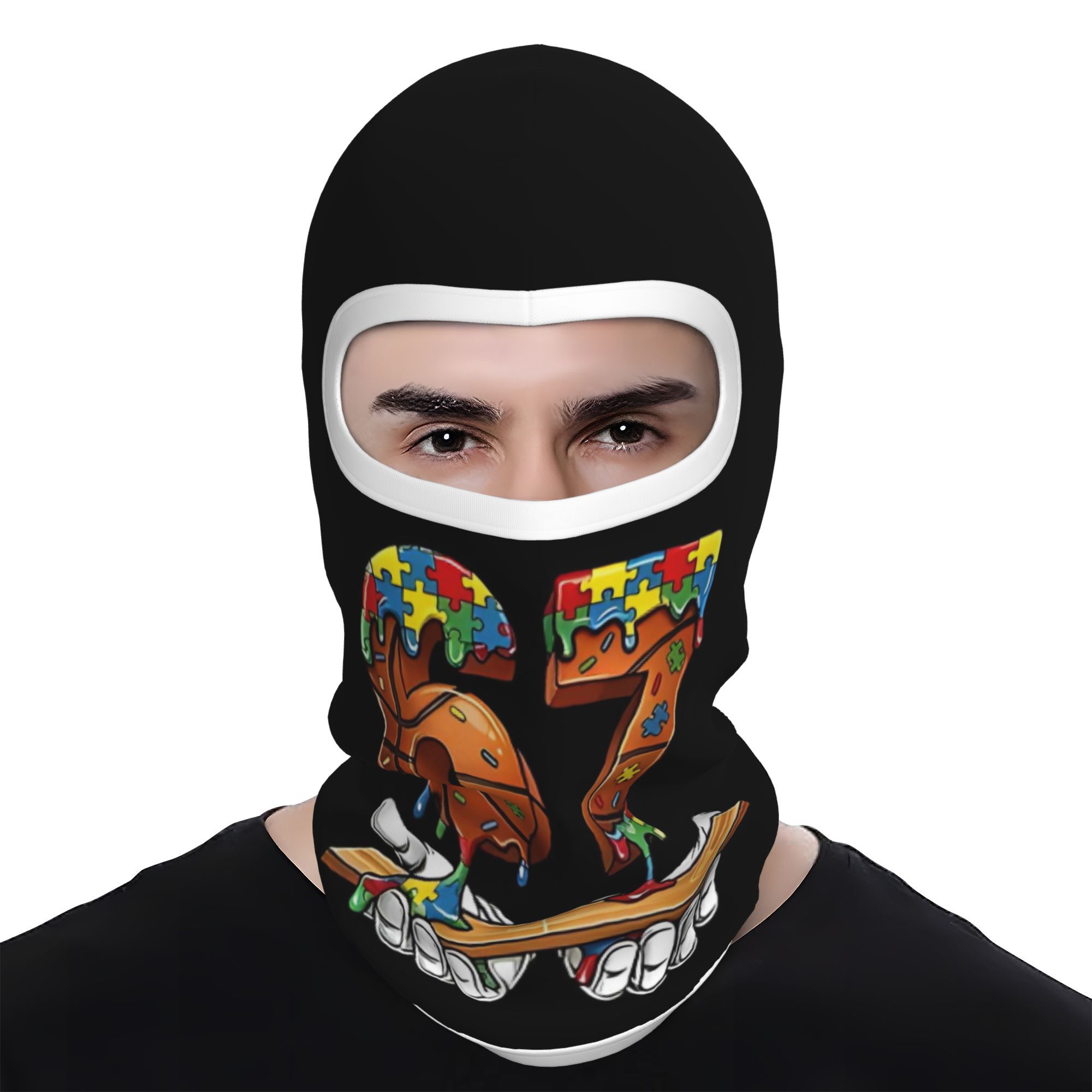 baseball puzzle drip   meme boys   awareness fashionable printed windproof riding mask fully wrapped headscarf balaclava breathable   shading outdoor sports skiing cycling novelty gift