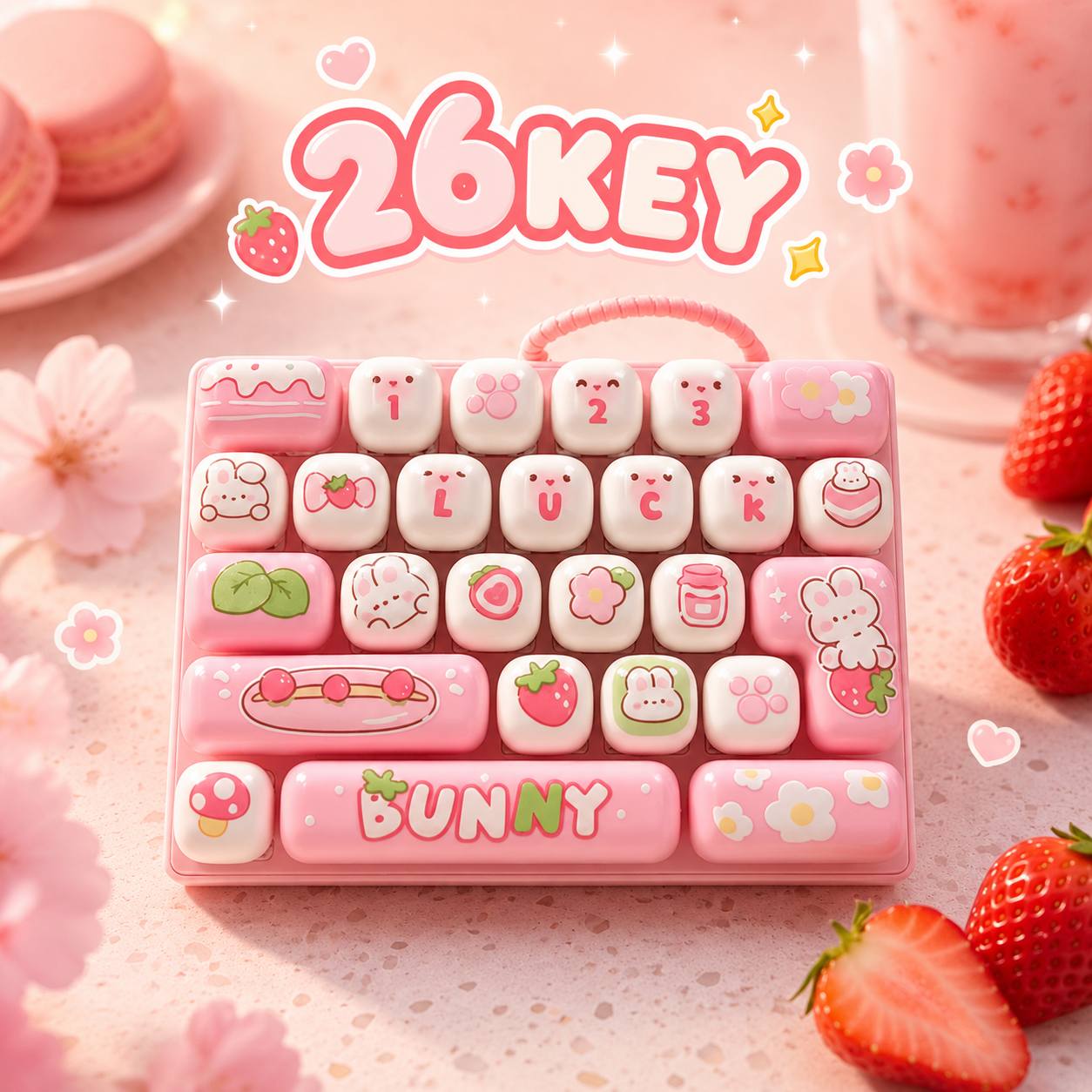 TEMU 26-key Mechanical Keyboard Shaped Keychain, Bag Decoration Pendant, Portable Backpack Charm, Cute Key Ring, Car Key Accessory, Creative Birthday