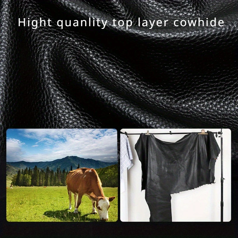 mens genuine leather shoulder bag premium cowhide large capacity messenger bag with multiple pockets stylish business casual or travel versatile messenger bag professional durable leather bag details 4