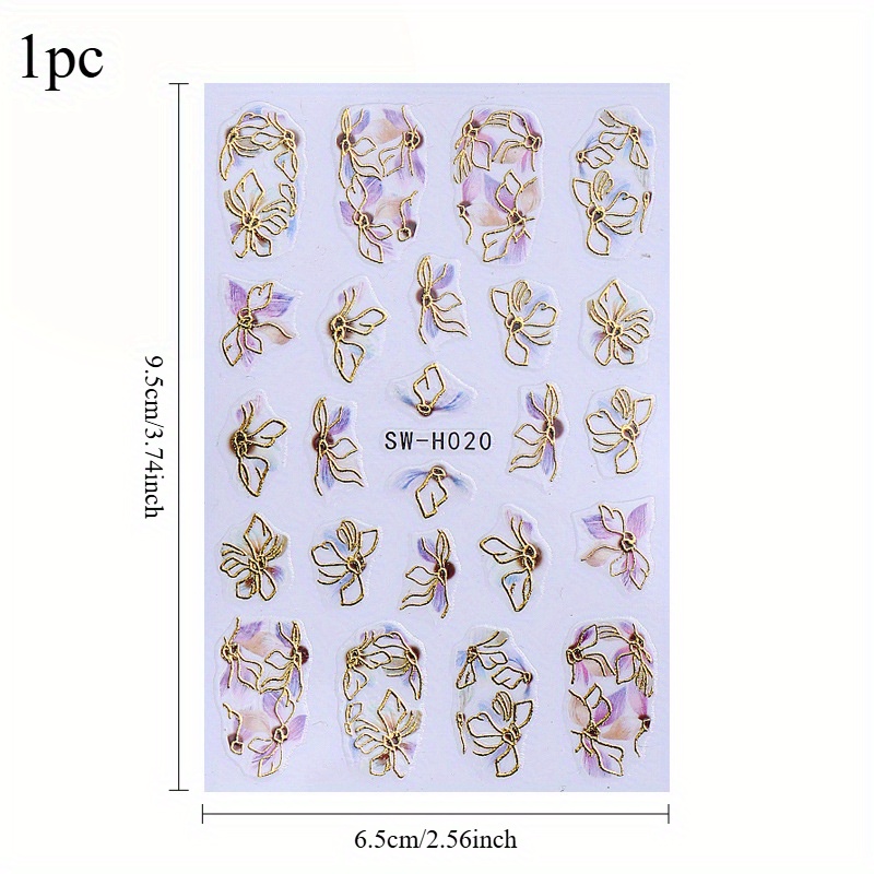 1pc Self-adhesive 3d Flower Nail Art Decal With Petals - Plastic Spring Summer Nail Stickers Suitable For , Temporary Elegant Nail Decorations