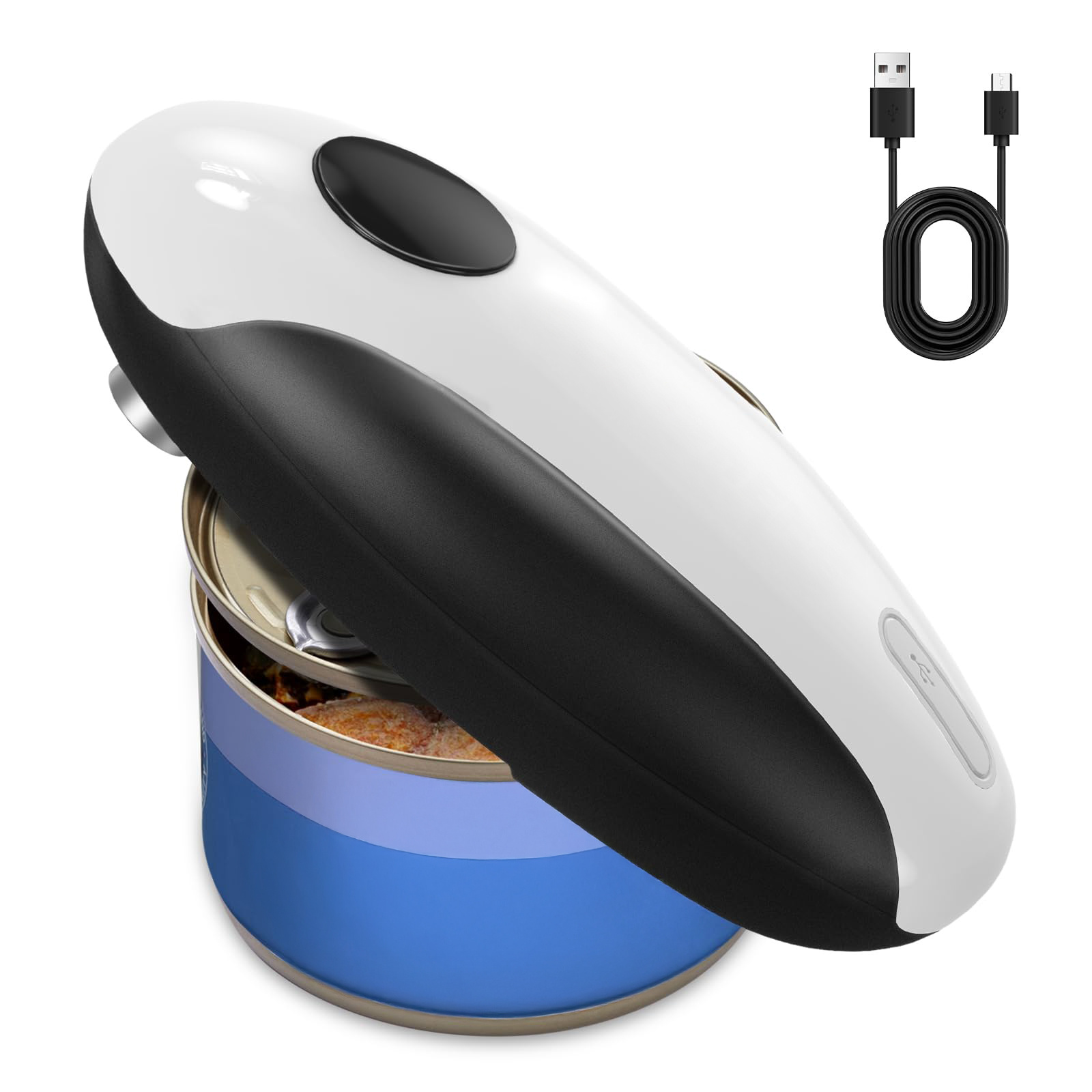 USB-betriebener elektrischer Dosenöffner mit *-Bedienung & sicherem, sanftem Öffnen - Robuster, automatischer Dosenöffner mit ergonomischem Griff * für Küche, Camping, Senioren *