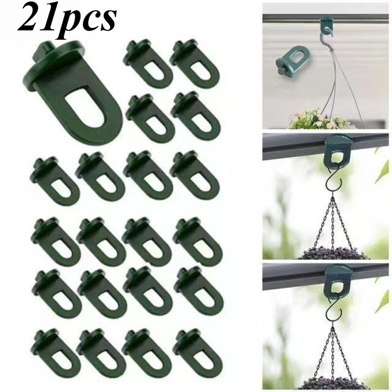 Image of 21pcs Set Of Clips And Hooks For Greenhouse Planting, Including Additions For Insulation, Plant And Flower Hanging, Basket Support, Sunshade Net, And Plastic Hooks