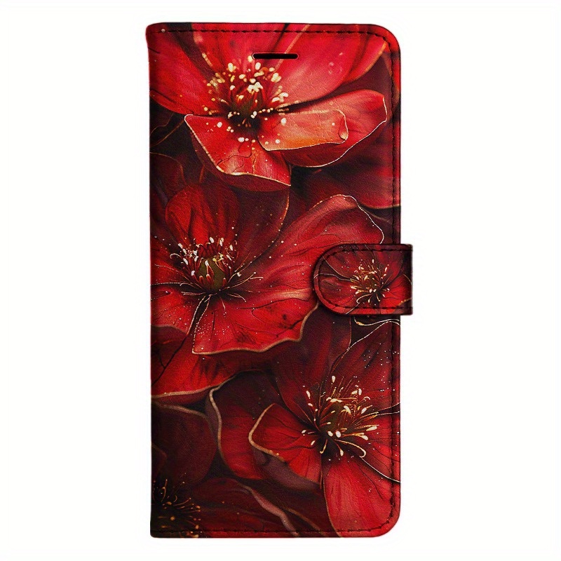 TEMU Phone Case: Camellia Flower Flip Wallet Case For S8 S9 S10 A30s A50s Note 10 20 A10s A20s A51 A71 S20 A11 A31 S20 S21 A42 A12 M12 A32 A52s A72
