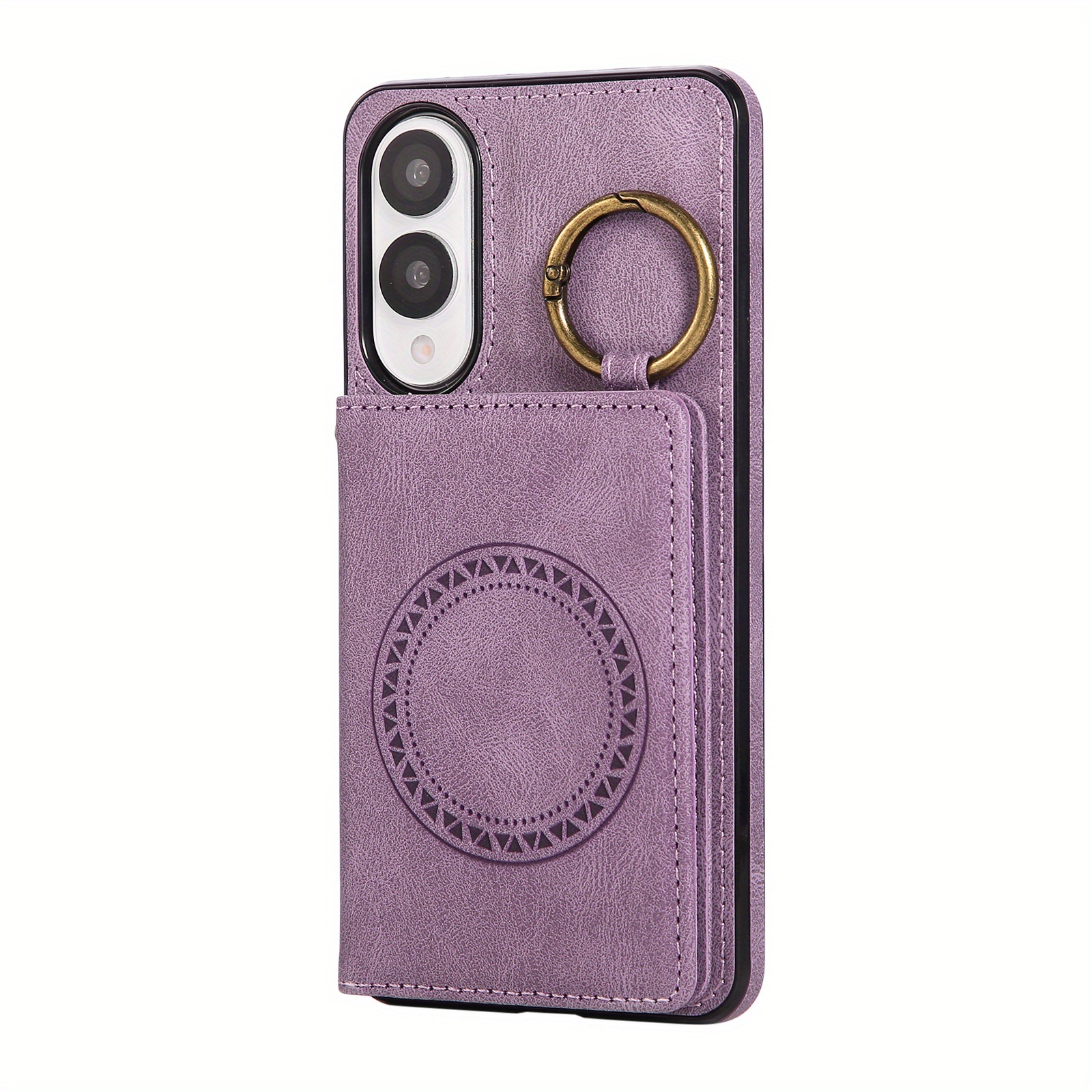 TEMU Phone Case: Purple Magnetic Ring Holder Crossbody Long Strap Fashion New Phone Case For Men And Women, Compatible With Galaxy S25 /s25 Ultra/s25