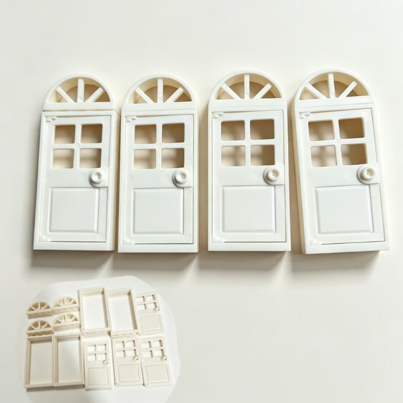TEMU 4pcs Mini Dollhouse Doors, Openable Plastic Simulation Dollhouse Doors, Handmade Cottage, Functional Opening And Closing, Realistic , Durable