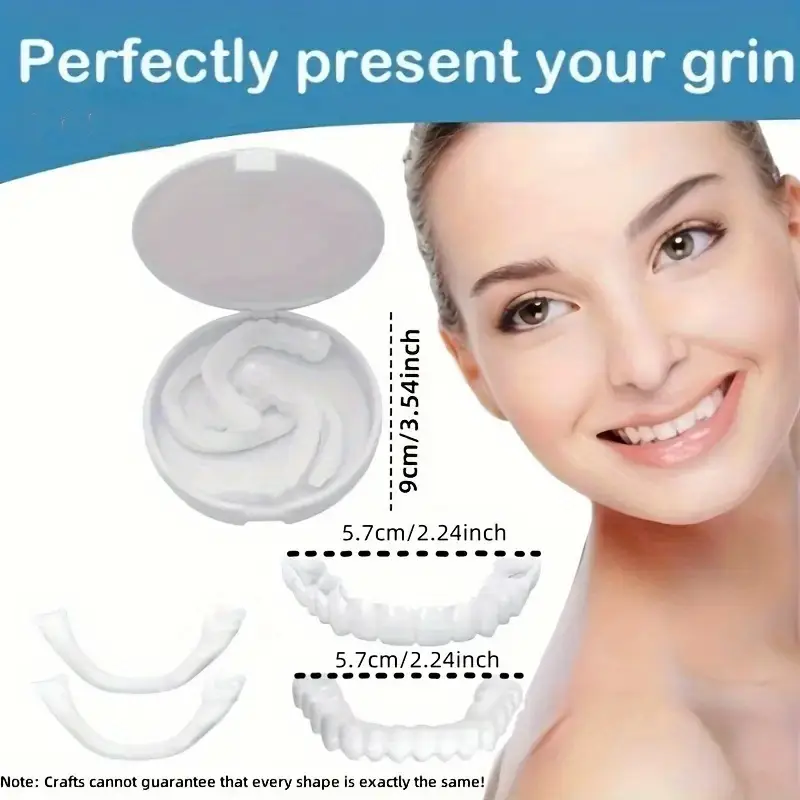 16pcs easy to apply temporary dentures with clasps natural comfortable veneers for smile restoration whitening effect male female smile restoration natural look veneers easy application details 1
