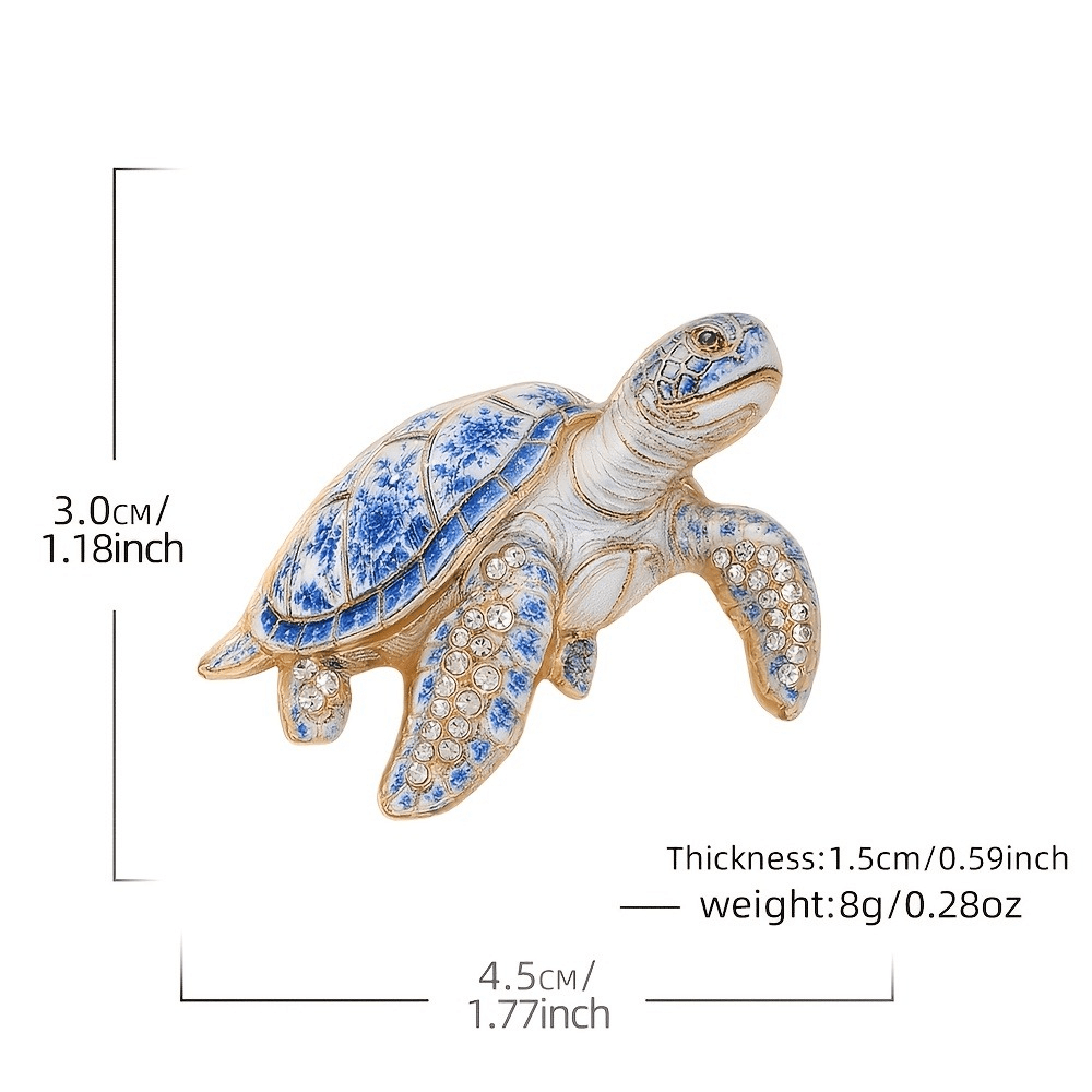Baroque Elegant Gradient Enamel Turtle Brooch, Gift