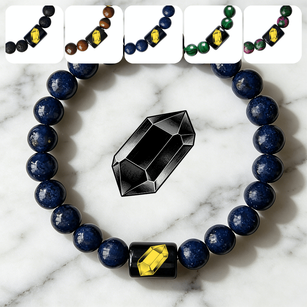 Women's Black Crystal Beaded Minimalist Stretch Bracelet