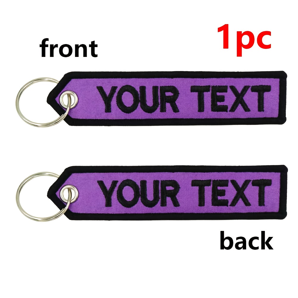 TEMU [customizable Product] 1 Custom Double-sided Name Keychain, Personalized Embroidered-text Keychain- With Ring- A Must-have Souvenir And Holiday,