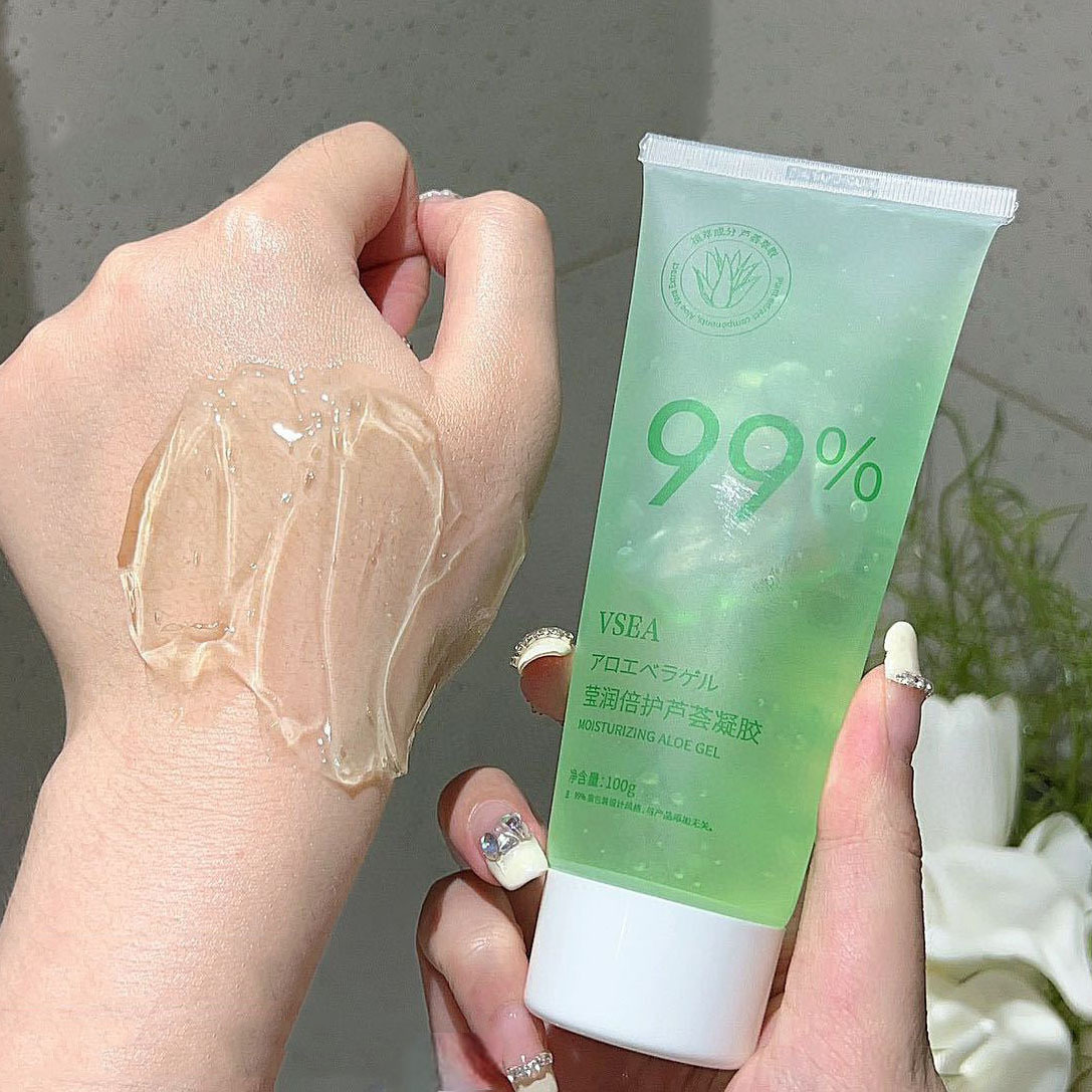 Gel de Aloe Vera 99% - 100g Cremă Hidratantă pentru Față și Corp pentru Bărbați și Femei, Toate Tipurile de Piele, Gel Hidratant Hipolergenic cu Ingrediente Naturale, Îngrijire Post-Solară, Gel pentru Corp | Senzație Răcoritoare | Formulă Blândă, Gel de Aloe Vera pentru Față