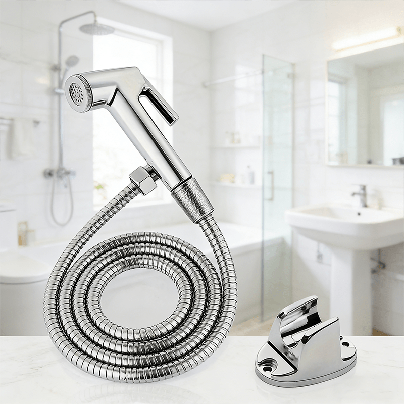 Image of Handheld Shower Head With Flexible Hose And Wall-mount Bracket - Made Of Durable Abs Plastic, , Suitable For Pet Bathing, Car Washing, And Personal Hygiene. For Shower Use Only,for Shower Use Only