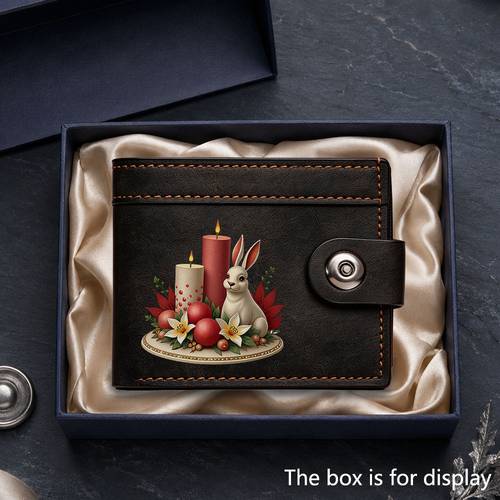 item picture 1pc christmas bunny candle mens wallet large capacity fashion coin purse with multi card slots ideal for christmas birthday fathers day essential novelty wallet