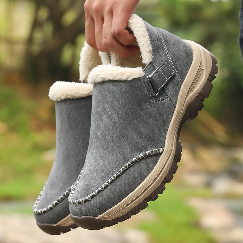 Men's Thermal Winter Hiking Boots, Plush Lined Short Boots