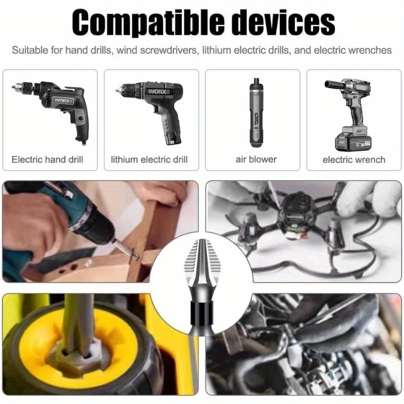 12pcs heavy-duty magnetic screwdriver drill bit set with ergonomic grip & color-coded tips - slip magnetic bits for home, car, electronics, furniture assembly - compatible with power drills & manual use - durable construction (no power required) - ideal for diy & - 2025 new model -   phillips, flathead, hex,  , slotted, square, torx,  , star, cross, diamond, h-head, square phillips bits - secure magnetic attachment for   & reduced cross-thread Product details 2