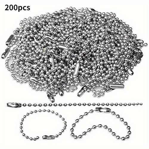 200 stainless steel bead chains with spherical connectors jewelry keychains pet tags and supplies for small businesses