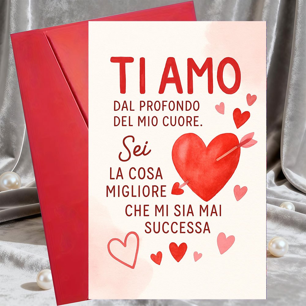 TEMU 1pc Romantic Italian Love Card With Perfect For Anniversaries Valentine's Day Or Special Moments To Deep Love Ideal Gift For Partner Wife Or