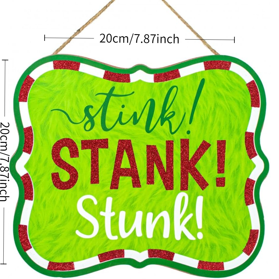 TEMU Stinky Wooden Sign/door Hanger, For Christmas Wreath Decoration, 2d Flat Wall Decor, Wooden Printing, 1pc, Suitable For Home, Kitchen, Outdoor,