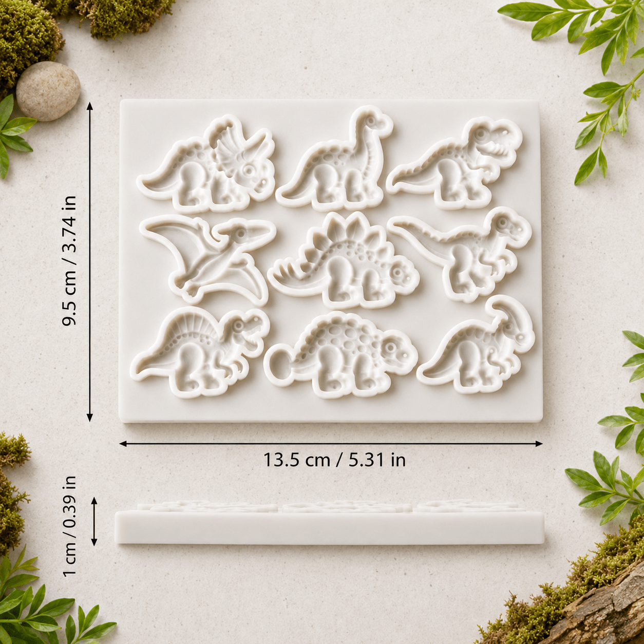 TEMU Dinosaur Silicone Resin Mold, 9-cavity Cartoon Dinosaur Mold, Tools For Scented Candles, Suitable For Epoxy Resin, Gypsum, Air-dry Clay, Jewelry