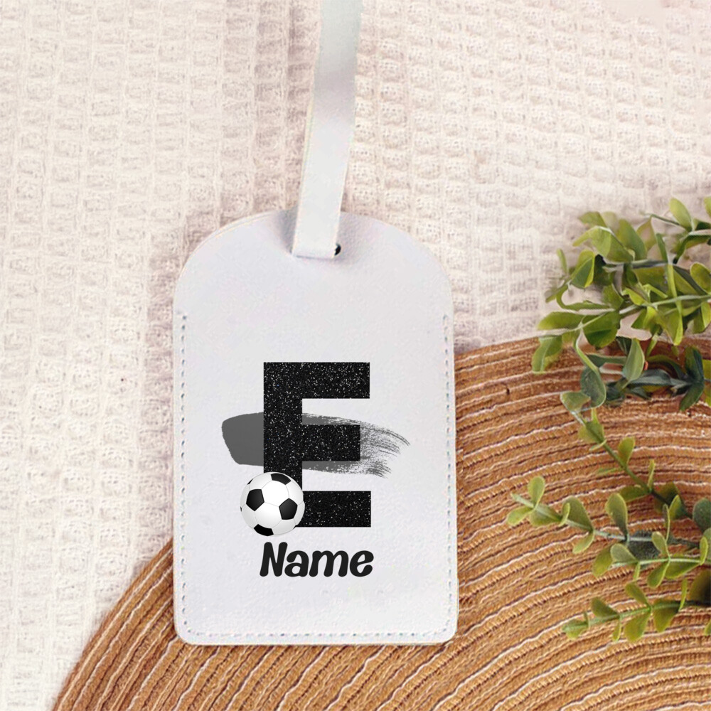TEMU per valigia personalizzata con di calcio, targhetta per con personalizzato per valigia, ID da viaggio a tema calcio per famiglia, identificatore