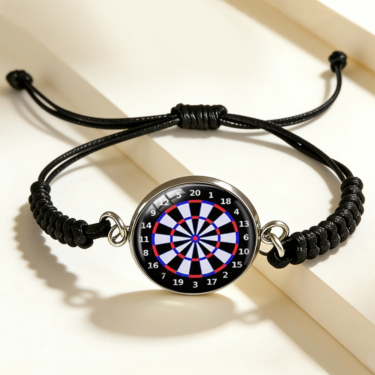 TEMU 1pc Dartboard Pattern Bracelet, Game Enthusiast Woven Bangle