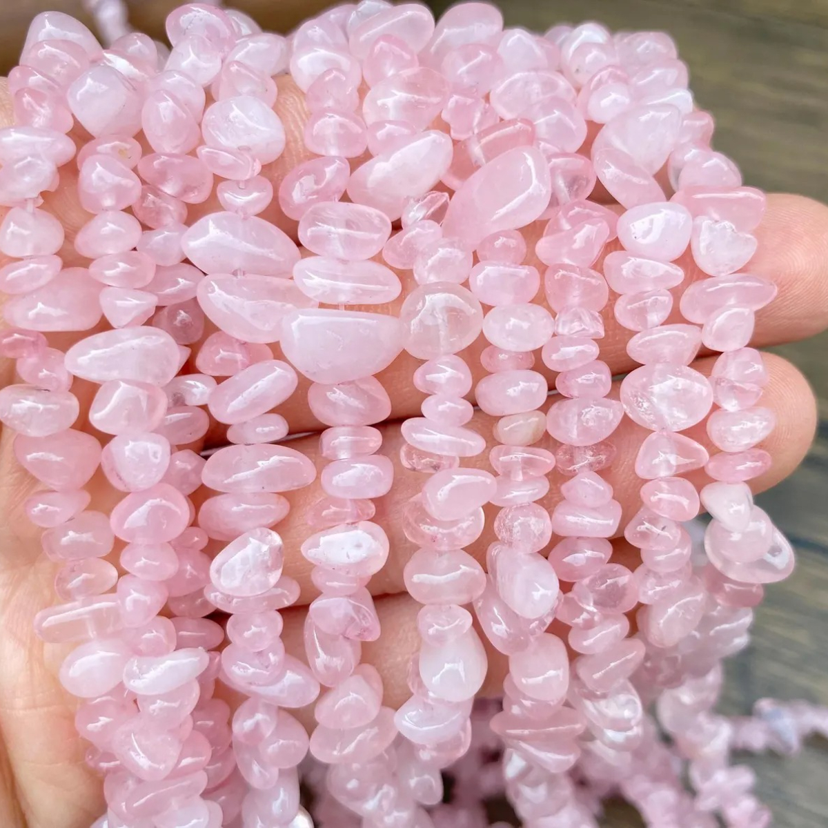 TEMU 5-8mm Natural Stone Beads, Irregular Rose Quartz Loose Beads, Suitable For Making, Unique Bracelets, Necklaces, Earrings, Gifts For Men And