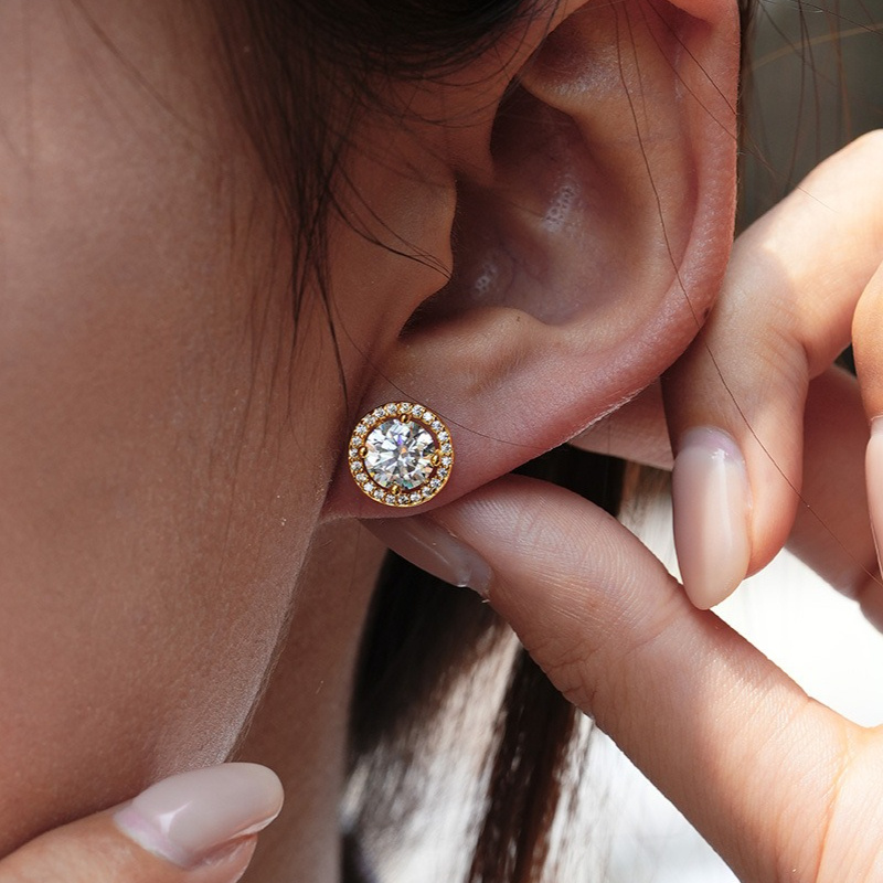 Moissanite Earrings for Daily Wear, Unisex Gift