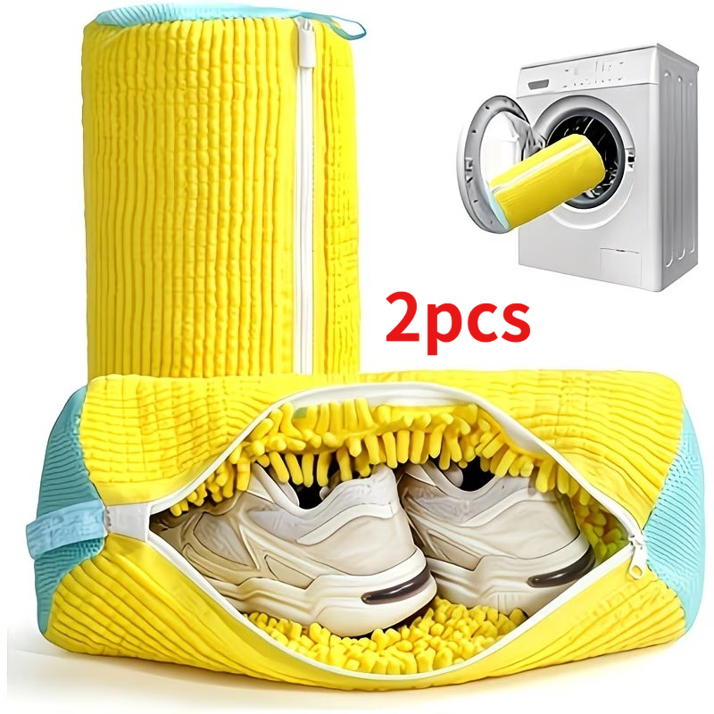 TEMU 2-pack Washing Machine And Dryer Shoe Bags | Reusable Shoe Cleaning Bags For Sneakers And Tennis Shoes, Stain-free Cleaning Set With Dustproof