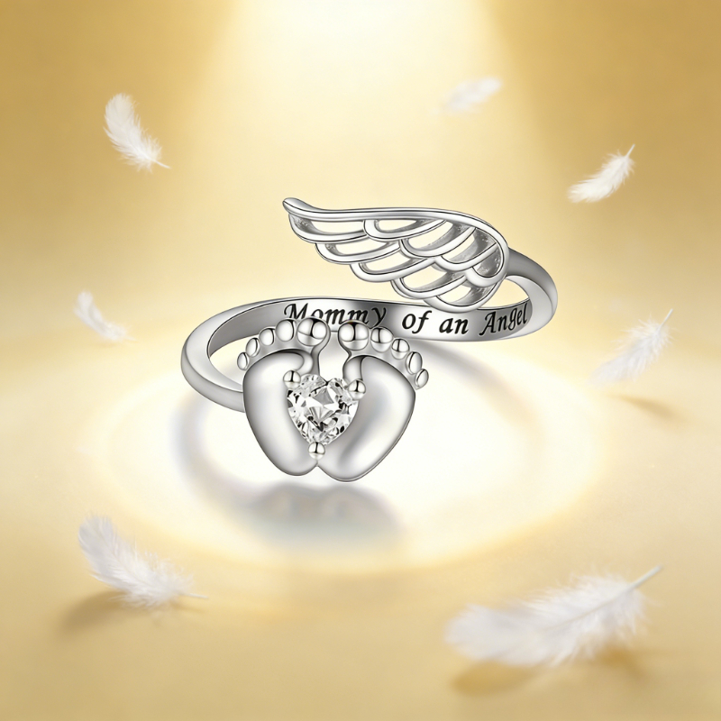 Romantic Letter Ring with Shiny Synthetic Zirconia