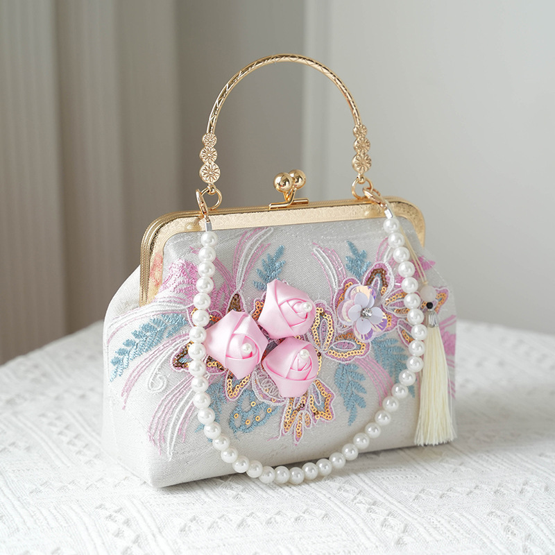 Spring New Qipao-inspired Floral Handbag - Retro Luxe Chic Women's Tote - Convertible Crossbody/shoulder 2-way Bag - Chinese Style Banquet & Office Clutch