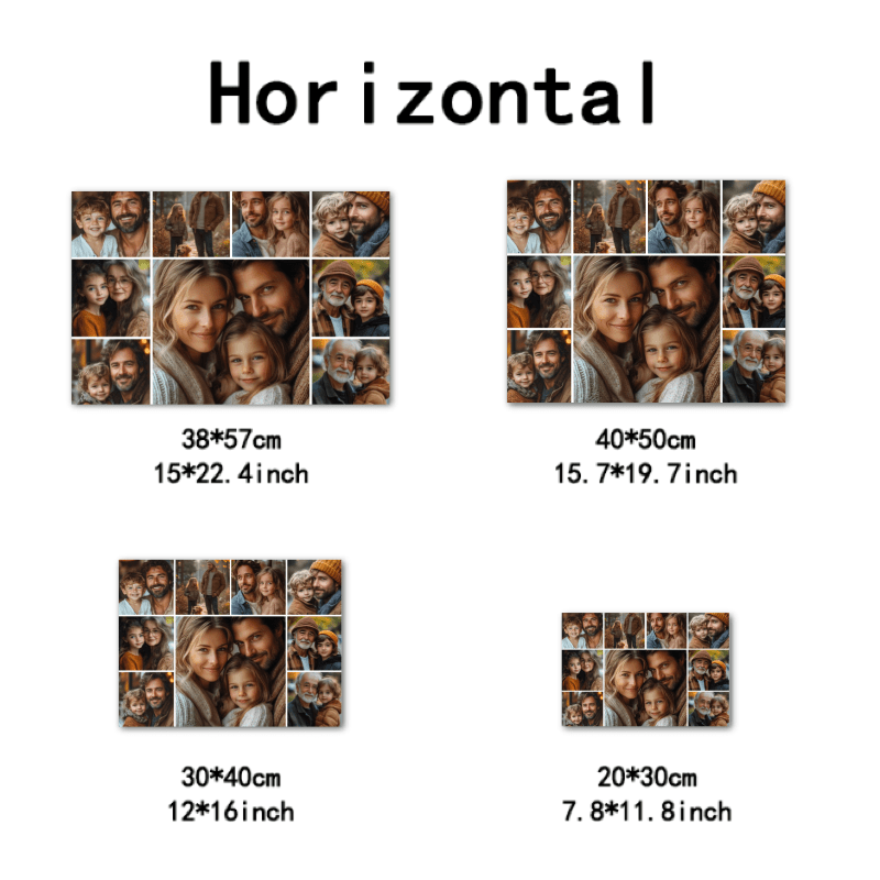 E-shop 2D Flach, 2D Flach, Ein individuelles Collage-Foto auf Leinwand gedruckt, 9 gerahmte Fotos, jedes Ihrer Fotos, Moderne Wohnzimmer Schlafzimmer