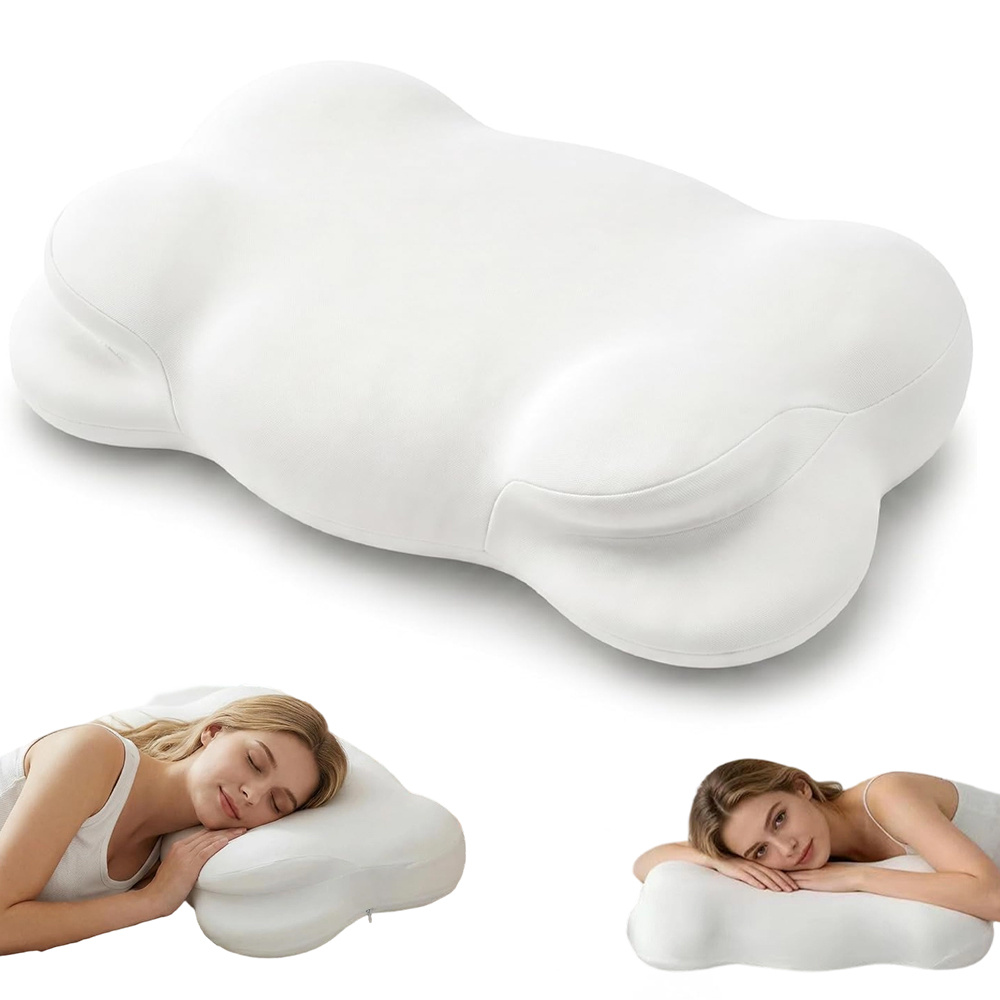 Image of Travel Neck Pillow, Pillow With 2 Washable Pillowcase For Side/stomach/back Sleepers