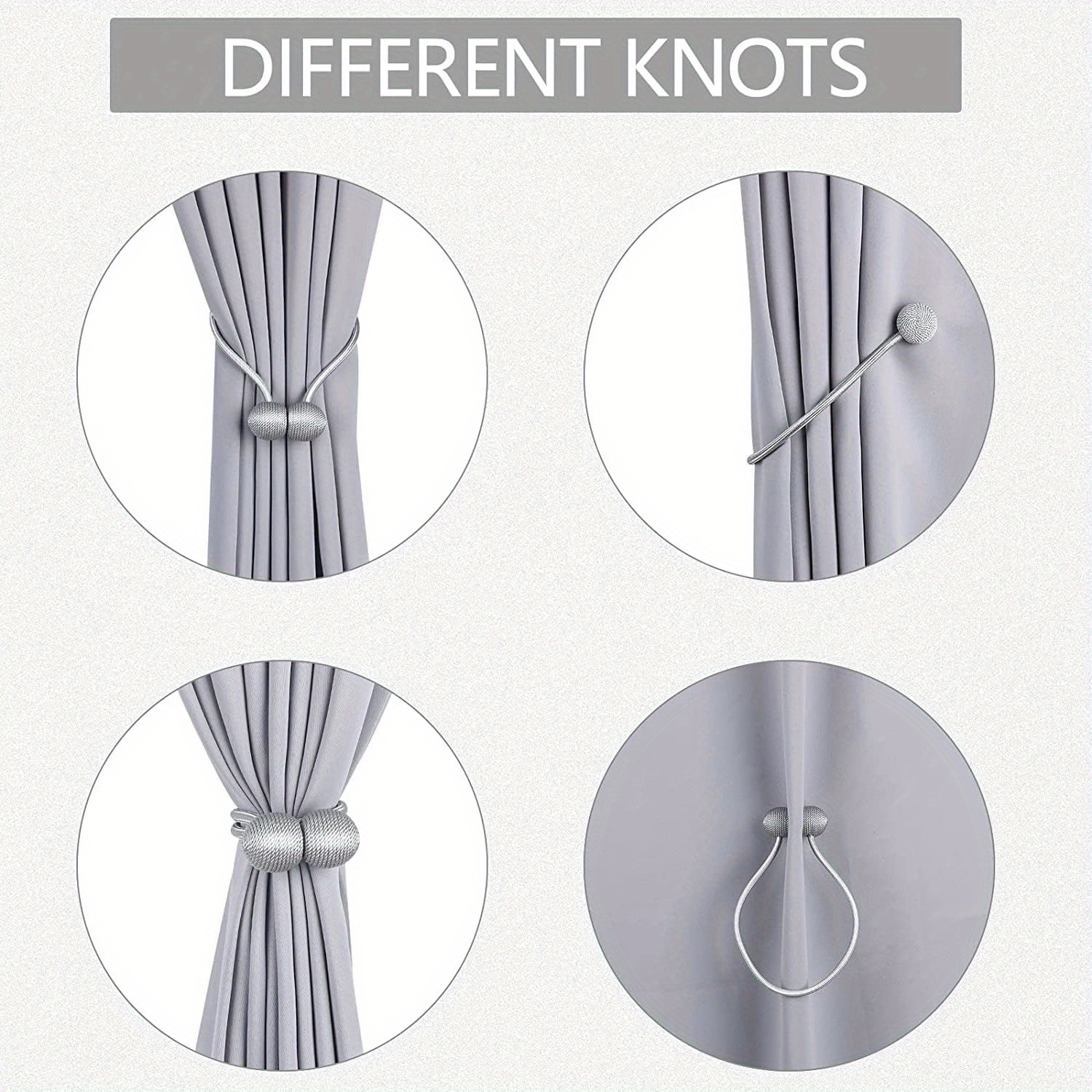 Set of 4 Elegant And Modern Magnetic Curtain Tiebacks, Perfect for Holding Curtains in Place. Ideal for Enhancing The Decor of Offices, Bedrooms, And Living Rooms