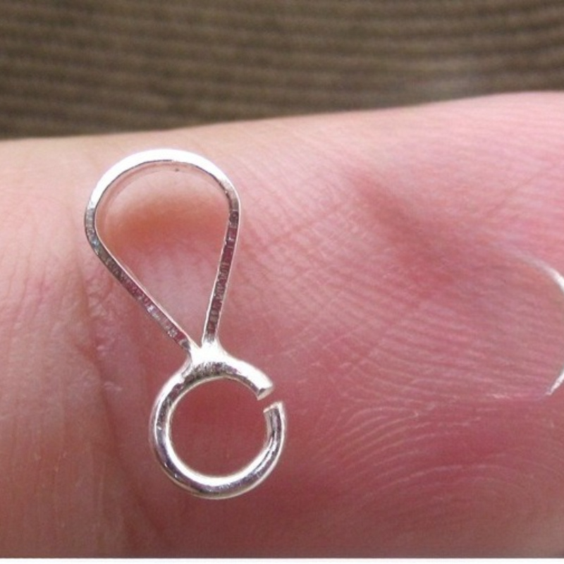 TEMU 1pc Of S925 Sterling Silvery Necklace Pendant Clasp, Pendant Connecting Ring, Suitable For Jewelry Making, Handmade Silvery Jewelry Accessories,