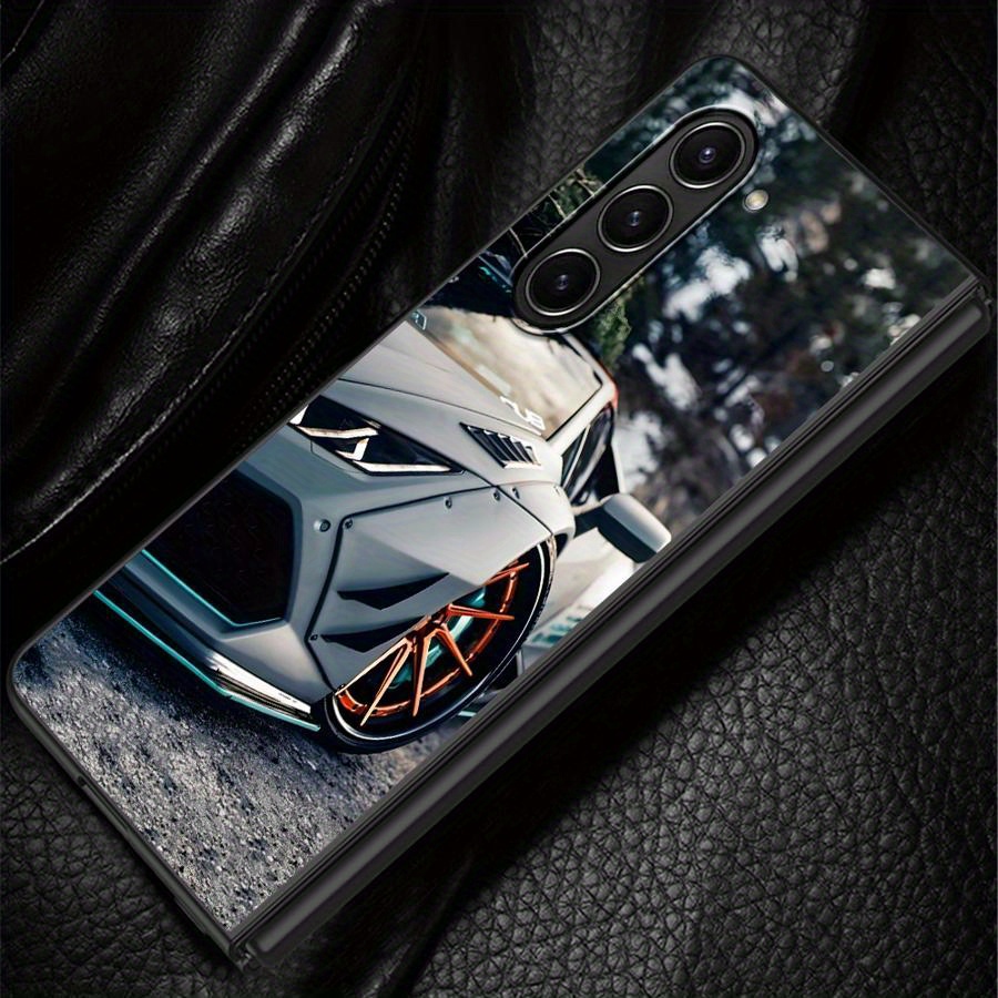 TEMU Cool Sports Car Inthe Back Phone Cover Case Suitable For For Galaxy Fold4 Fold5 Fold3 Z Fold 7 6 5 4 3 Fold6
