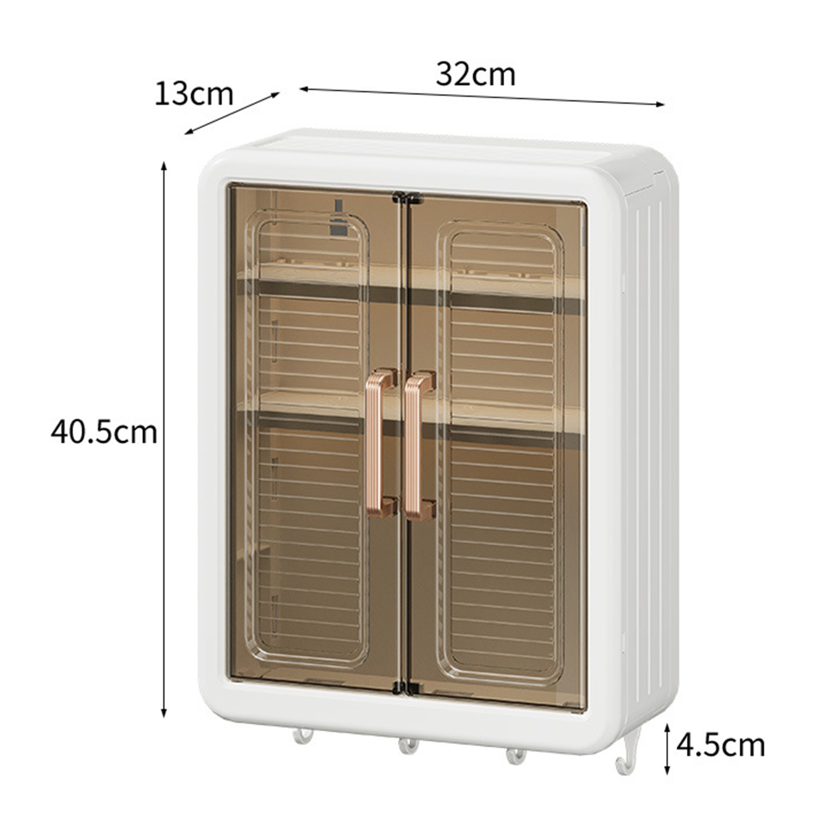 Easy-Install Adhesive Wall Cabinet with 4 Hooks - Strong, Multi-Functional Storage for Kitchen & Bathroom, Over Toilet Organizer, White