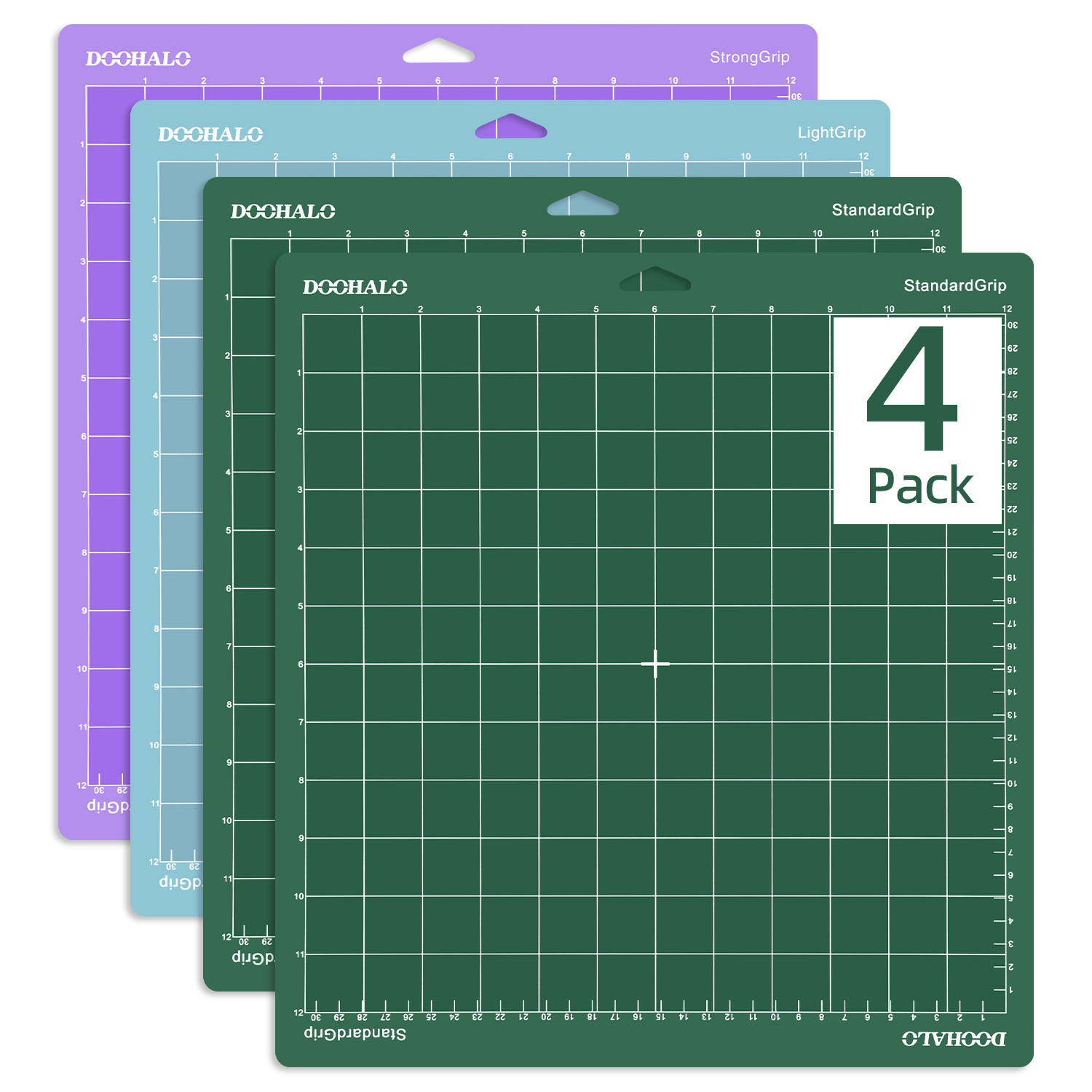 TEMU Doohalo 4pcs Cutting Mat 12x12 Inches Designed For Maker//air Series Machines, Featuring 3 Types Of : , Standard Grip, And , Suitable For