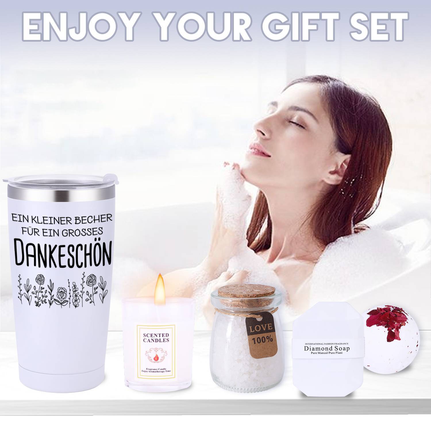 8 komada Sretna Mirovinska Tematska Košara za Žene, Rođendanski Poklon Set, Višenamjenske Pakiranje Za Žurku, Spa Poklon Kutija za Najbolju Prijateljicu i Sestru, Poklon za Njegovanje Samopomoći za Djevojku, Suprugu ili Majku