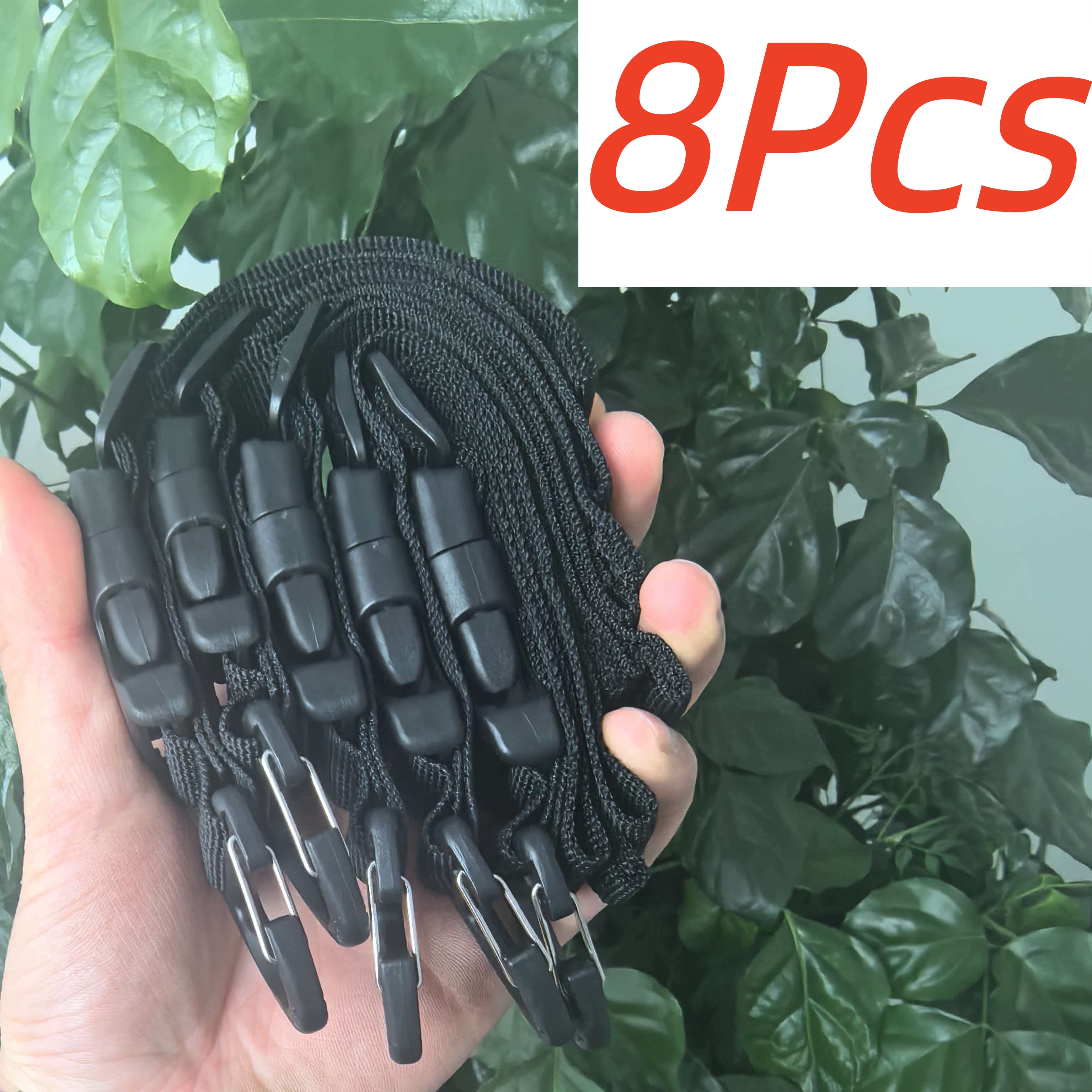 TEMU Juego de 8 correas organizadoras ajustables de resistencia para mangueras y cables - Almacenamiento colgante reutilizable para garajes, , - de