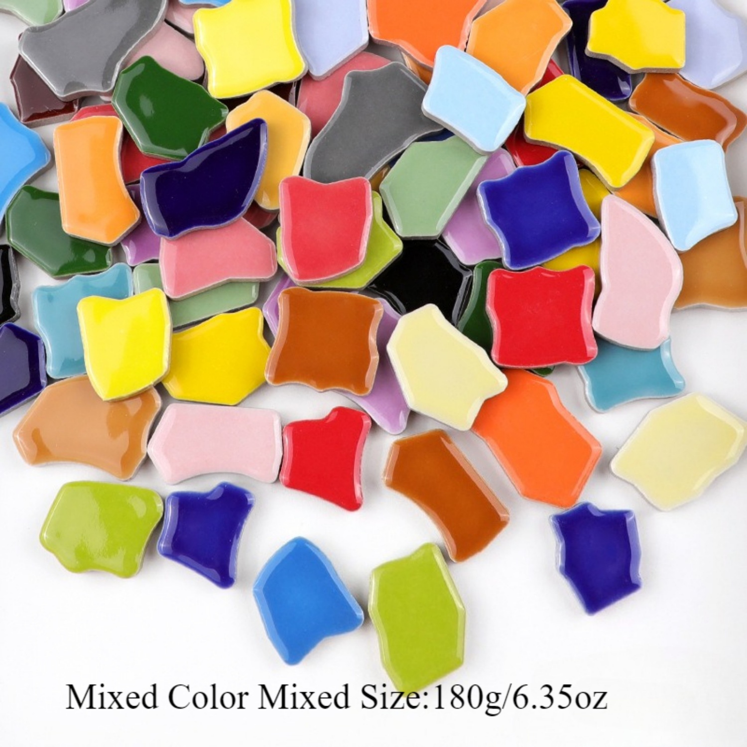 180g/6. Mixed Color Irregular Diy Ceramic Mosaic Tiles Ceramic Pieces Craft Material Collage Tile Decoration Loose Material