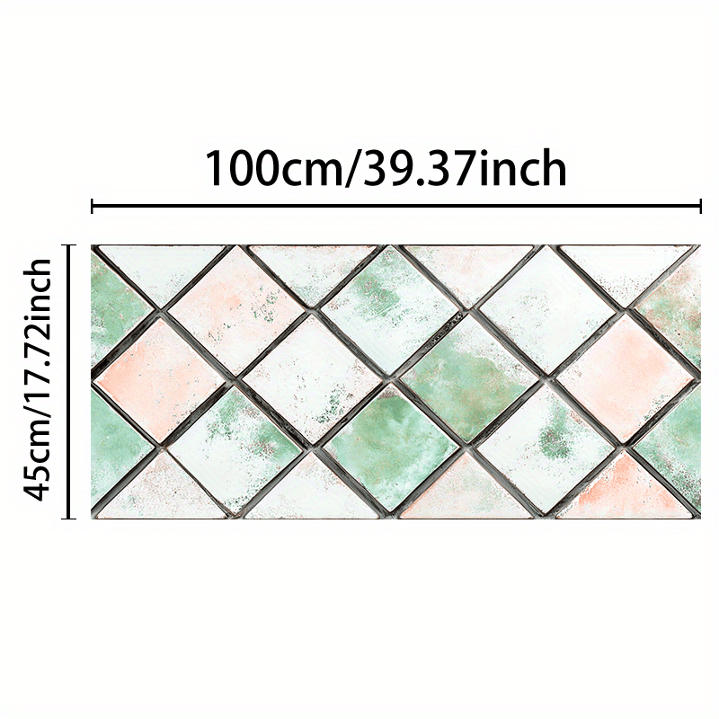 TEMU 1pc Bohemian Style Geometric Rhombus Static Cling Window Film - Removable Pvc Decorative Sticker For Home Kitchen, Holiday Party Decor,