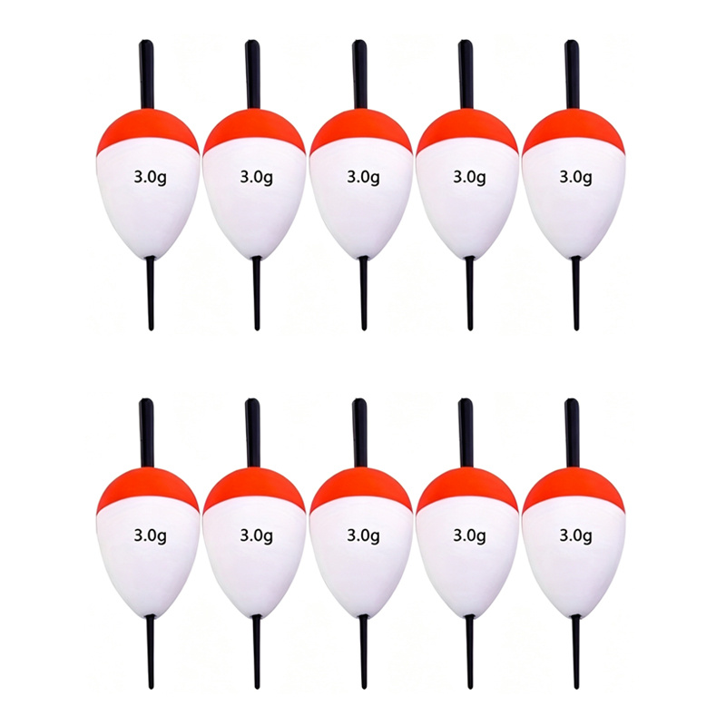 TEMU 10pcs Fishing Bobbers Set, Long Casting Vertical Floats, 3g/5g/10g/15g/20g/30g Multi Sizes, Lightweight High Hardness Large Fishing Tackle