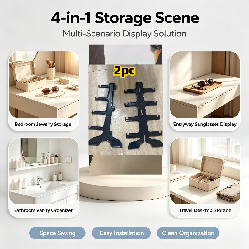 TEMU 1 Set Fashion Black Glasses Storage Box - Easy To Assemble Portable Eyewear Organizer - Decor