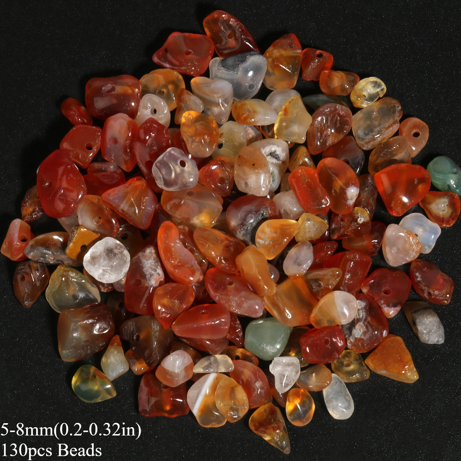 TEMU 130/165pcs 3-5/5-8mm Irregolare Frantumata Perline Spaziatrici Sciolte per Creazione Gioielli Fai da Te Bracciali Collane Accessori, Regalo di