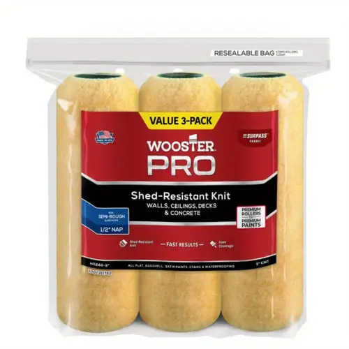 9 1 2in pro shed resistant knit high density fabric roller cover applicator tool 3 pack