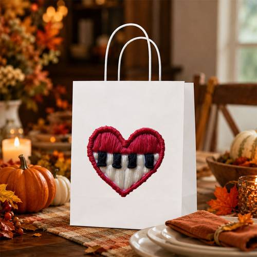 item picture new gift bag handheld bag patterned gift bag shopping bag storage bag portable packaging bag melody warm transmission practical thickening exquisite printing suitable for gift wrapping supermarket shopping