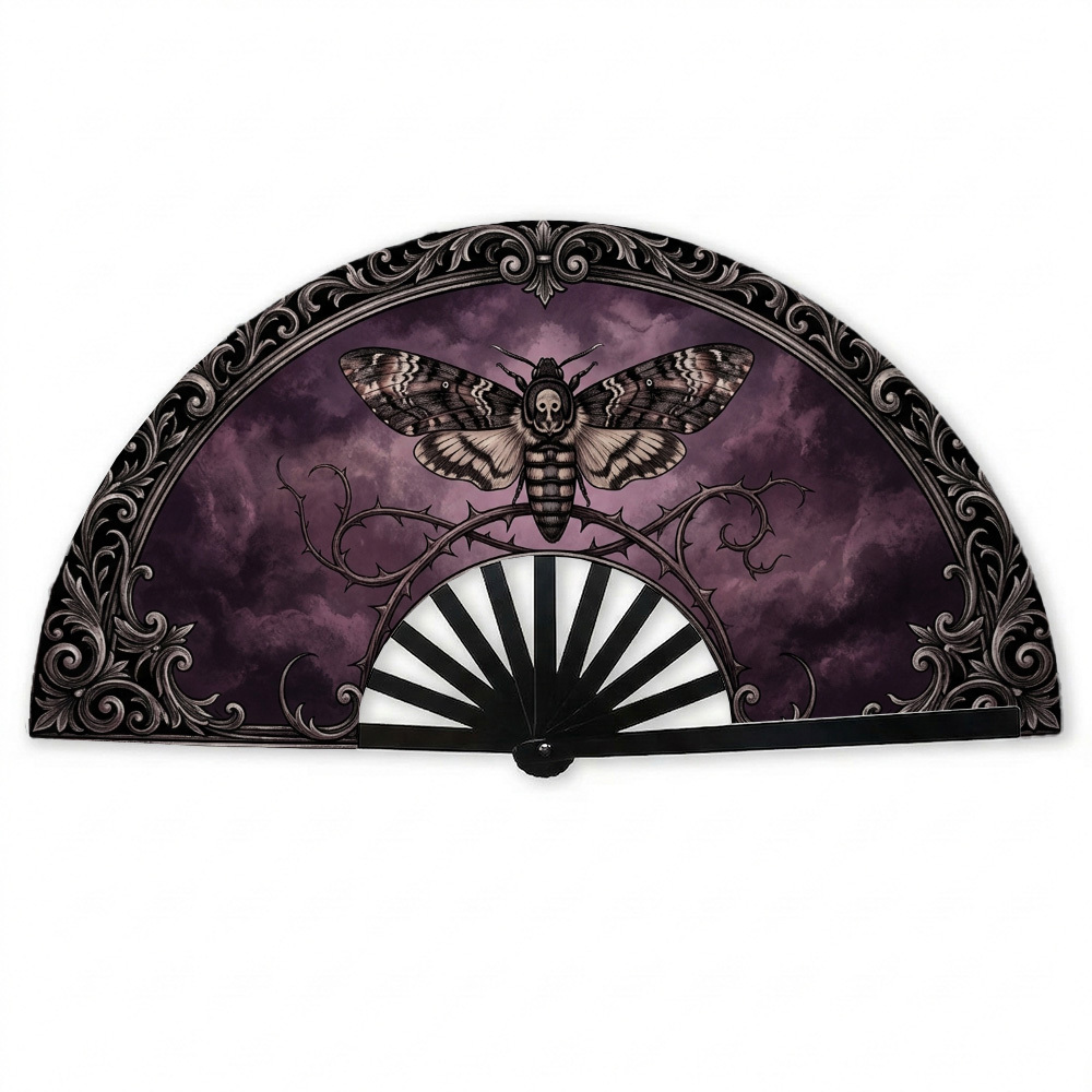 TEMU 1pc Dark Gothic Classic Fashion Death Moth & Moon Lightweight And Use Or Outdoor Activities, Making It A Fashionable Accessory With A Unique