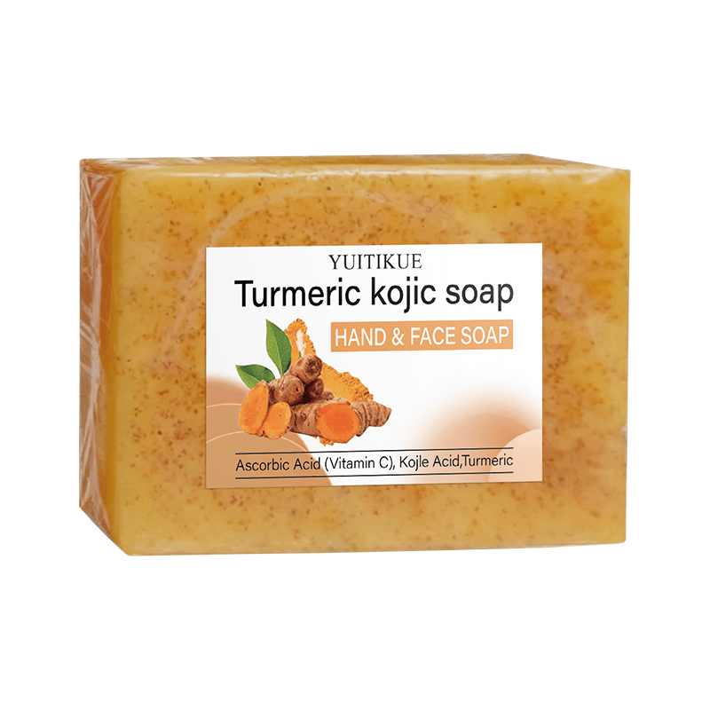 Image of Turmeric Kojic Acid Soap-100g, Rich In Kojic Acid, Turmeric And Collagen, Natural Ginger Soap Can Moisturize And Clean , The Skin, Thicken , Suitable For Any Skin Type.